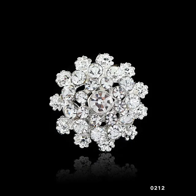 2016 Charming Jewelry Bridal Bouquet Flower Pattern Brooch Pin Rhinestone Inlaid Crystal Women Wedding Brooches 14 types