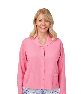 Bethany Pink Waffle Bed Jacket - Marlon