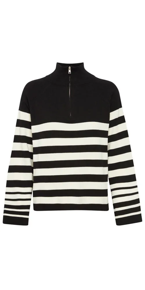 B.Young Striped Half Zip Jumper