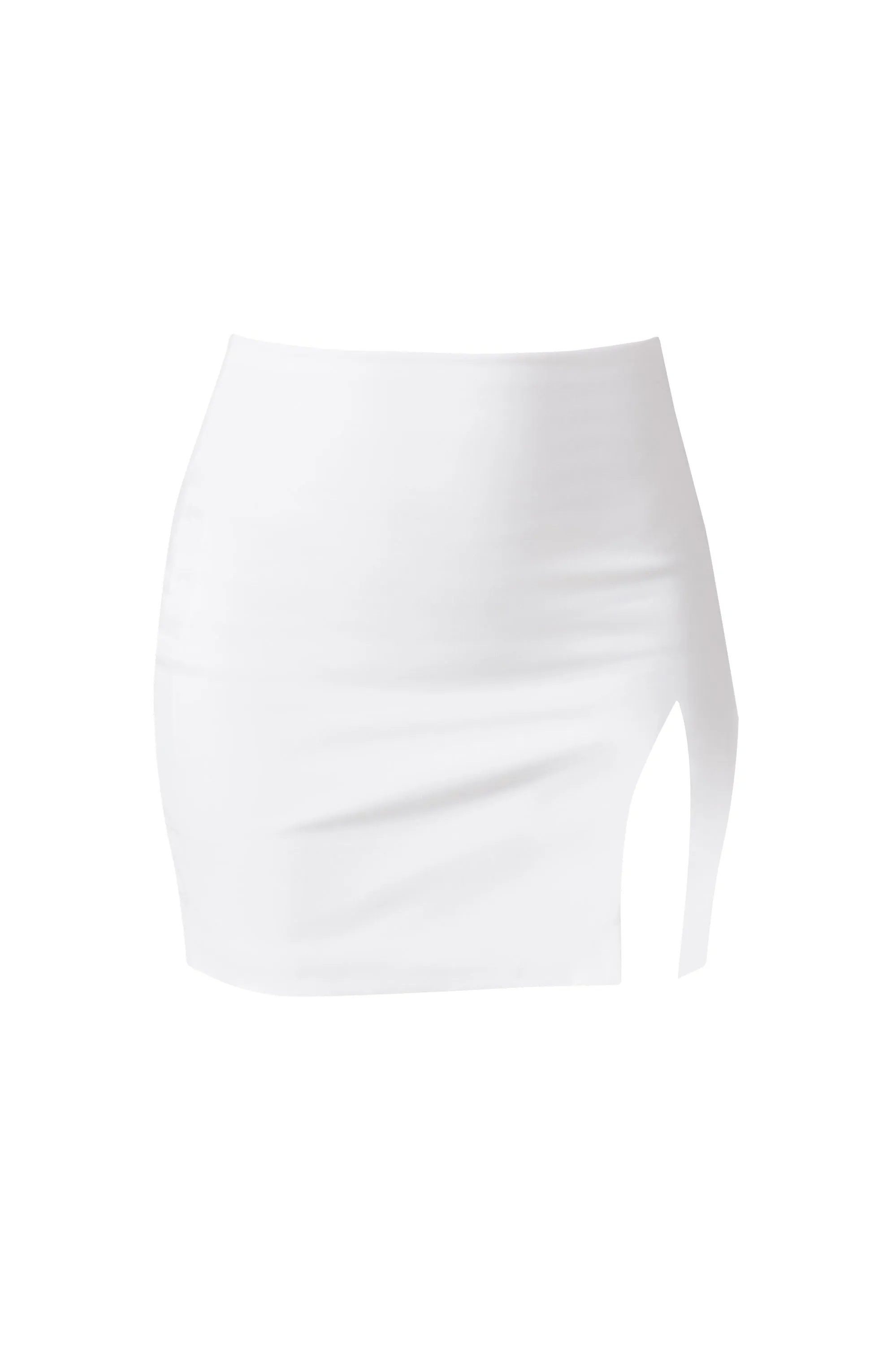 Dinah White Slit Skirt