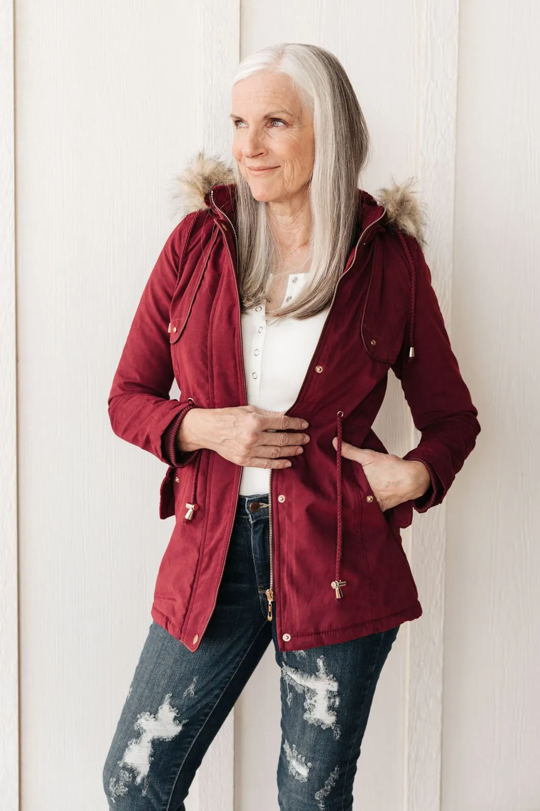 DOORBUSTER Winter Warm Coat in Wine