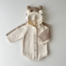 Earthy Knitted Cotton Onesie Sweater