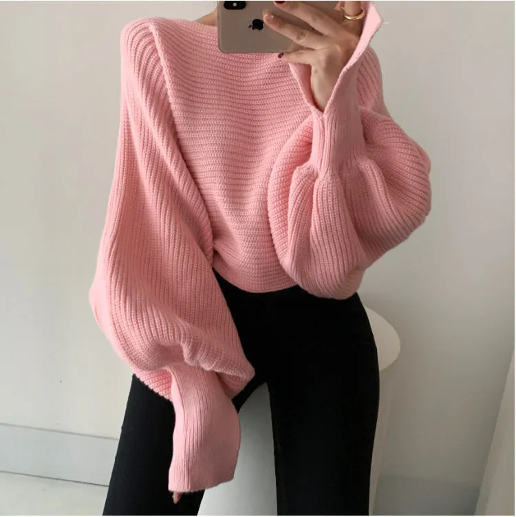 Fabulous & Warm Autumn & Winter Lantern Sleeve Knitted Sweater