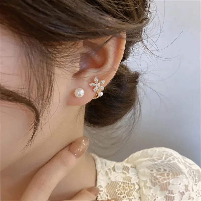 Fashion Silver Color Crystal Star Zircon Stud Korean Personality Wholesale 2024 Earring