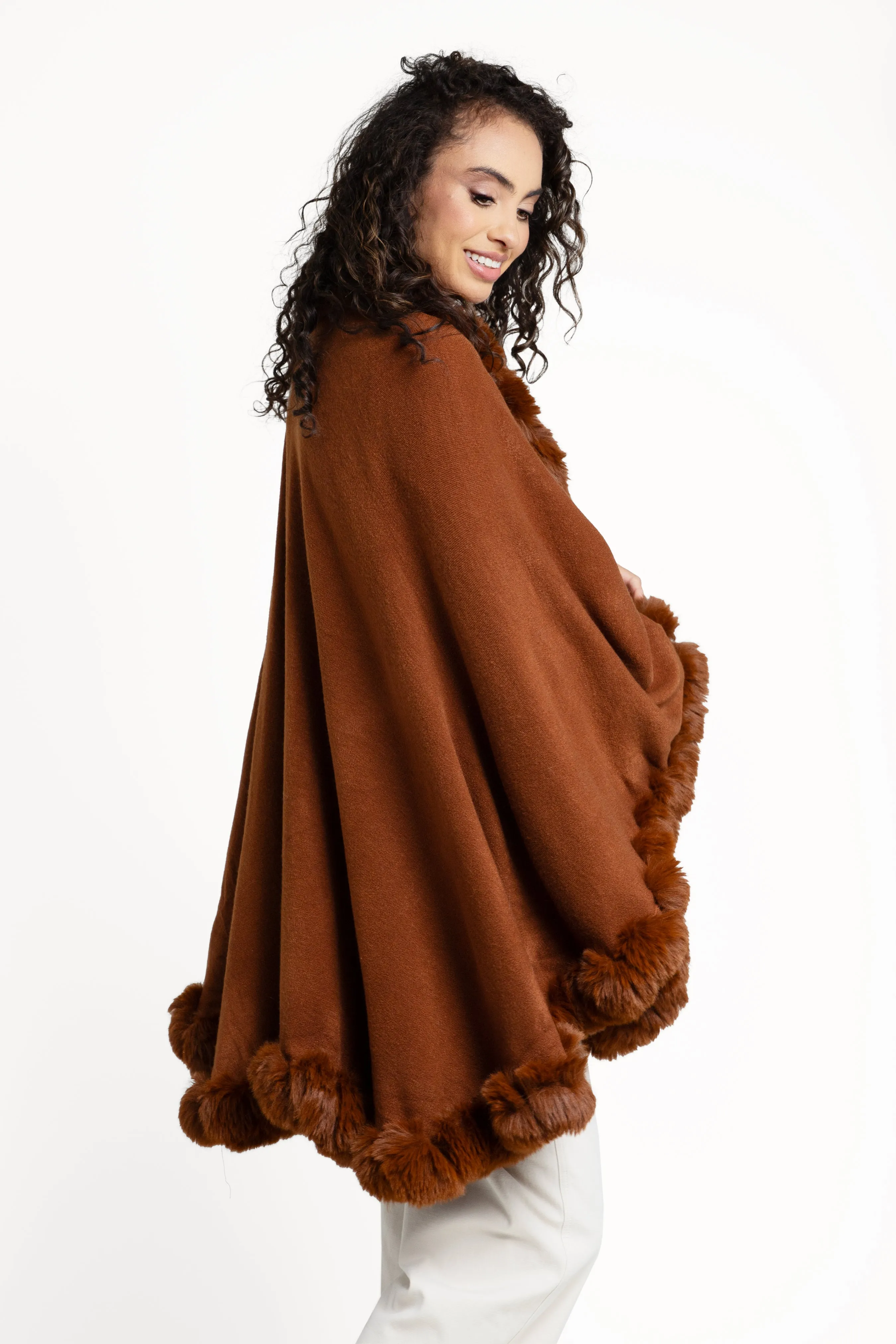 Faux Fur Cape Kimono