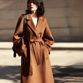 Handmade Double-Sided Wool Cashmere Coat - Autumn/Winter Style