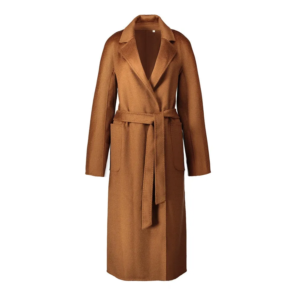 Handmade Double-Sided Wool Cashmere Coat - Autumn/Winter Style