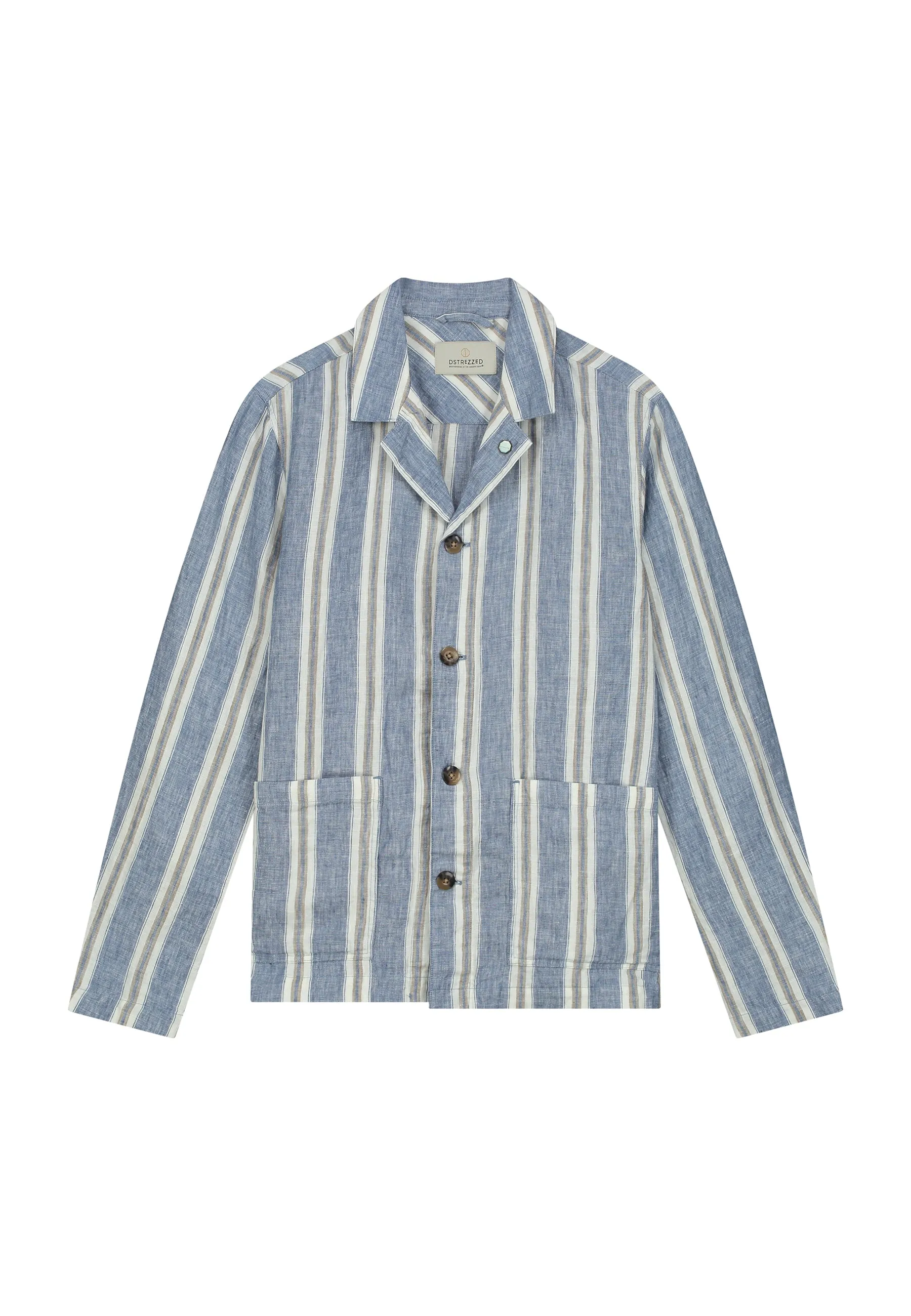 Harlan Railway Jacket: Blue Chambray