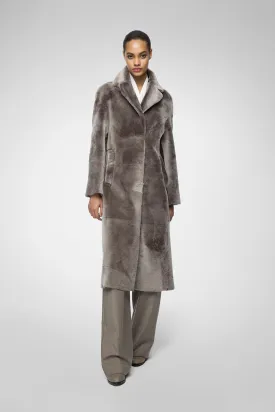 Jennifer - Warm Grey Shearling Coat