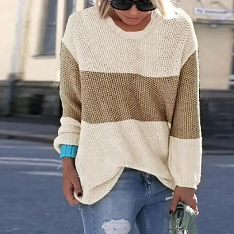 Ladies Sweater Stitching Knitted Sweater