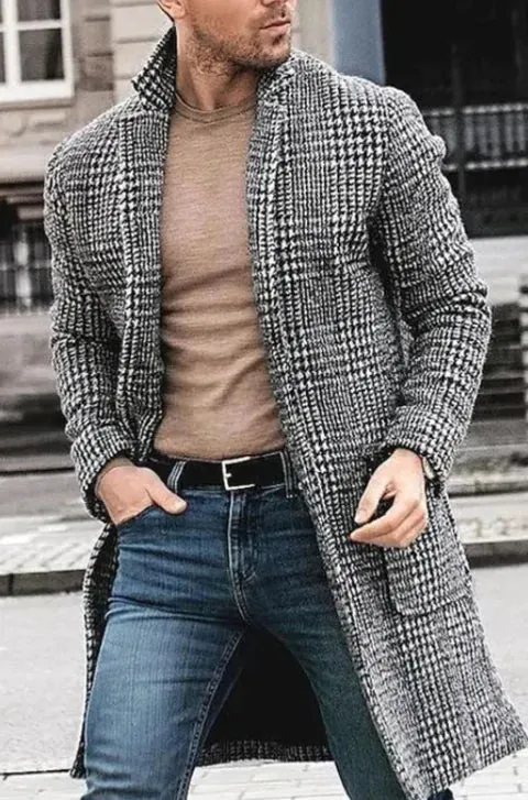 Men's Autumn Coarse Woollen Coat