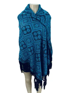 Mexican Maxi Scarf & Shawl Blue