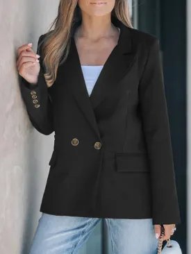 Perfee Lapel Collar Long Sleeve Blazer