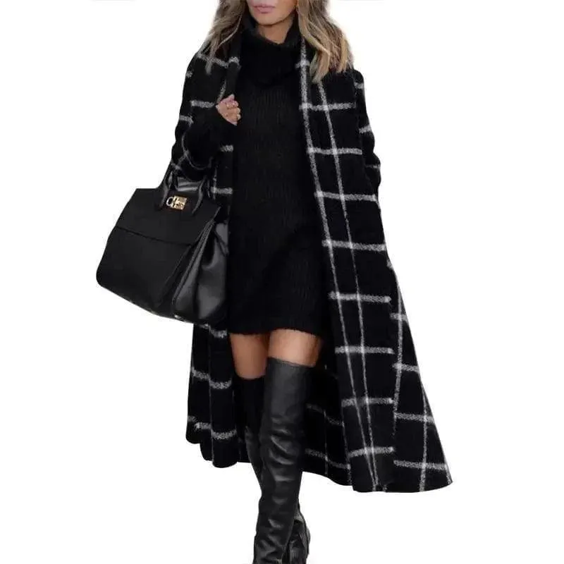 Plaid wool coat