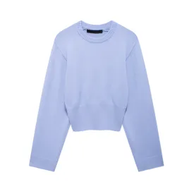 Pre Order: Knitted Round Neck Solid Sweater