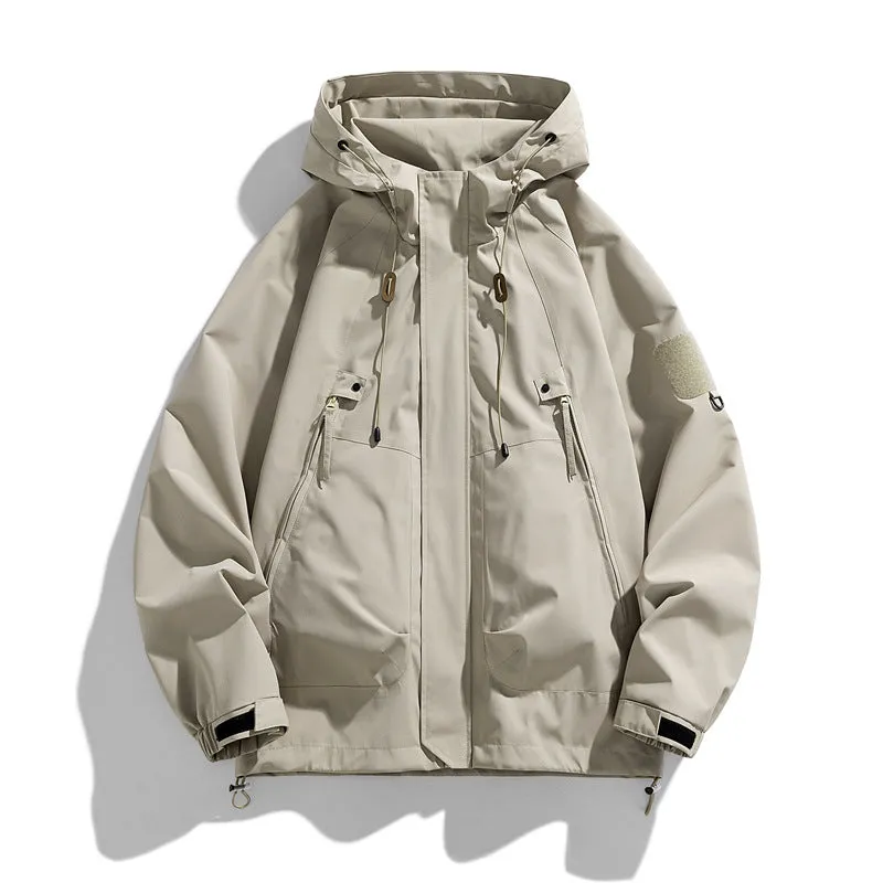 Pre Order:  Solid Hooded Windbreaker Jacket