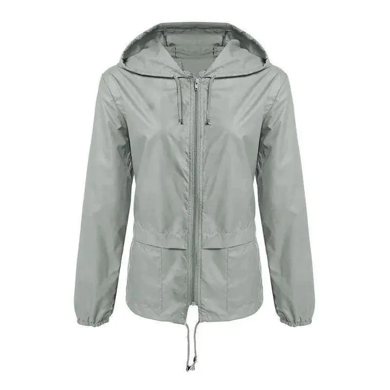 Raincoat Zipper Hooded Lightweight Outdoor Jacket Thin