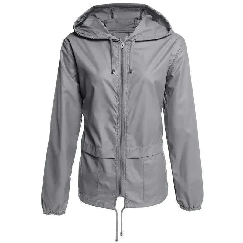 Raincoat Zipper Hooded Lightweight Outdoor Jacket Thin