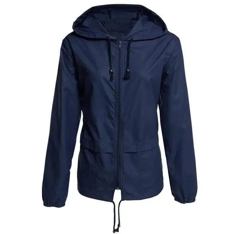 Raincoat Zipper Hooded Lightweight Outdoor Jacket Thin