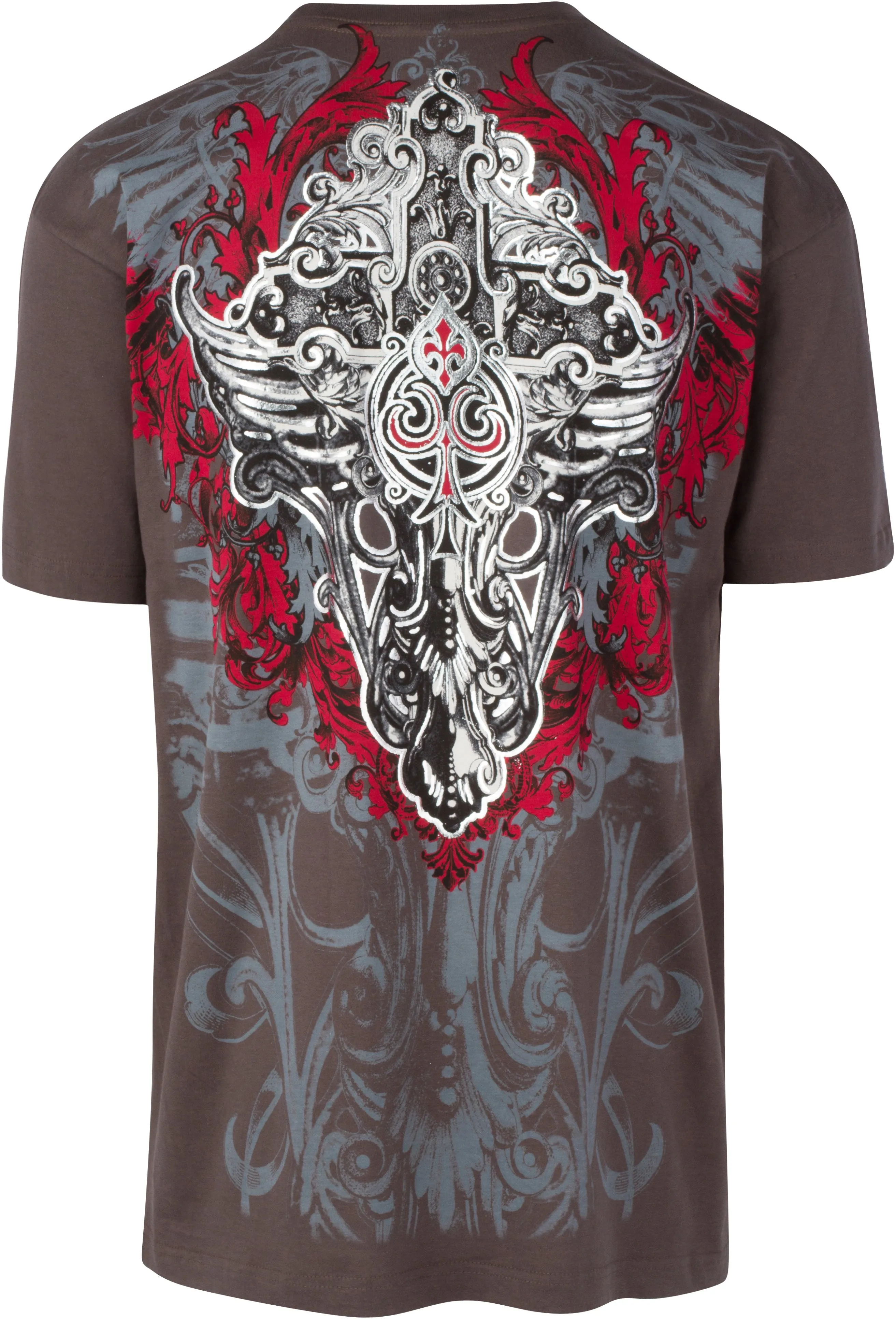 Sakkas Saints Glory Metallic Embossed Mens Fashion T-Shirt