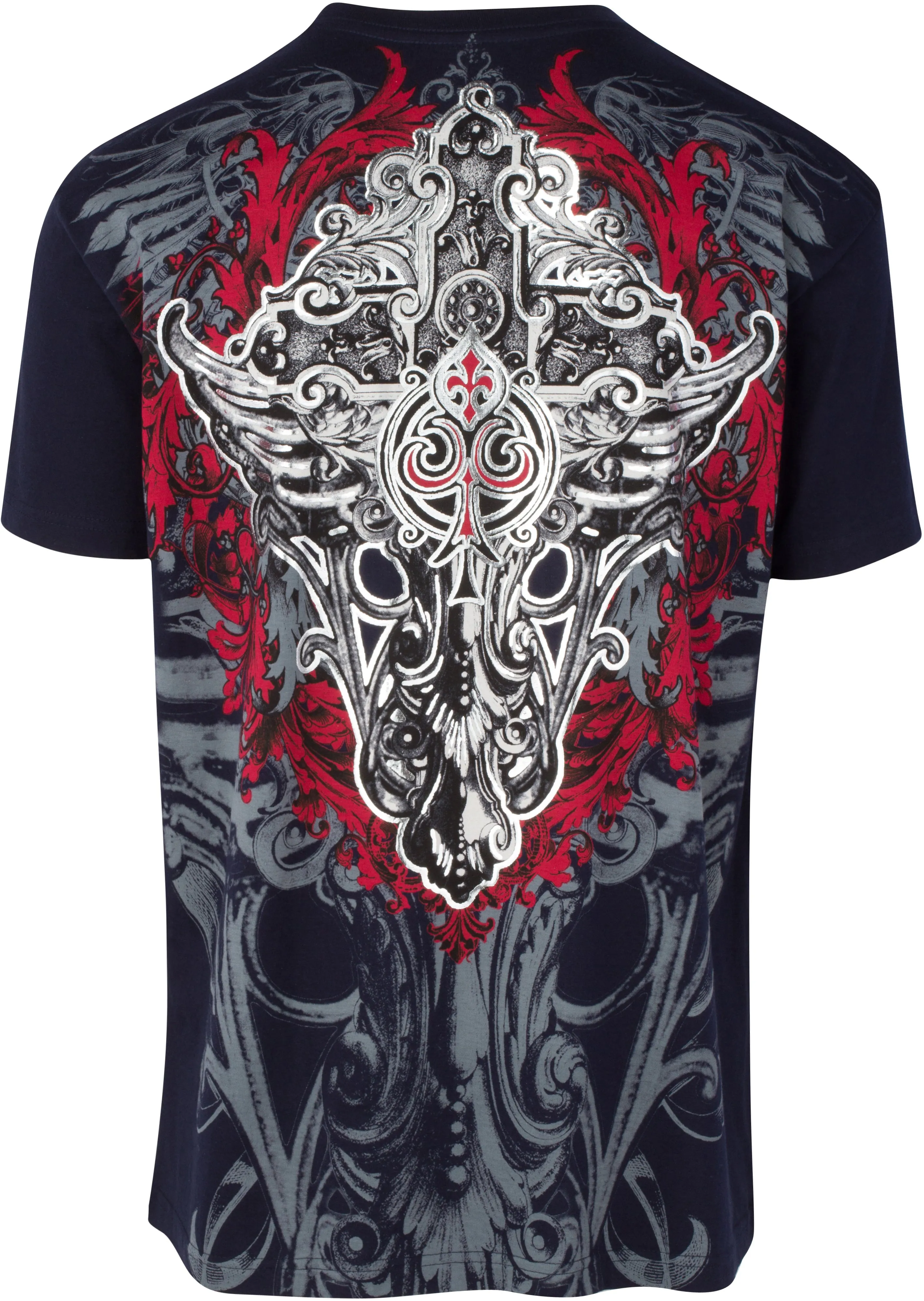 Sakkas Saints Glory Metallic Embossed Mens Fashion T-Shirt