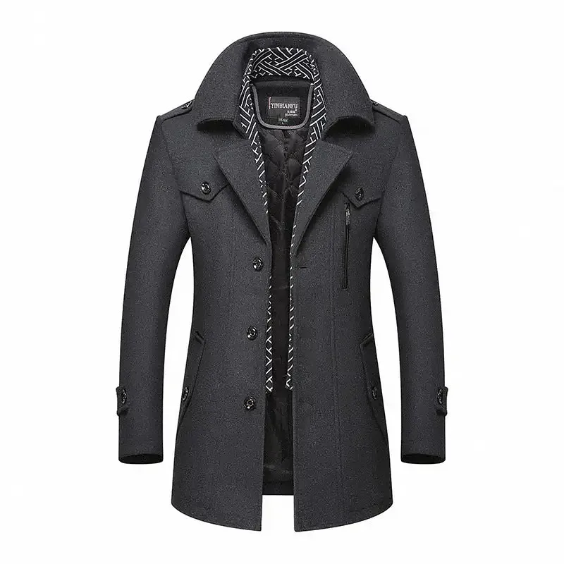 Scarf Collar Thick Warm Woollen Coat