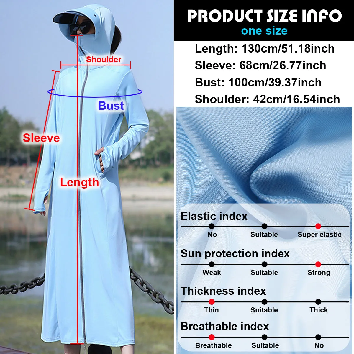 Sidiou Group Anniou Women Long Anti UV Jacket With Face Visor Shield  Outdoor Sports UPF50  Sun Protection Clothing Breathable  Cycling Fishing Coat