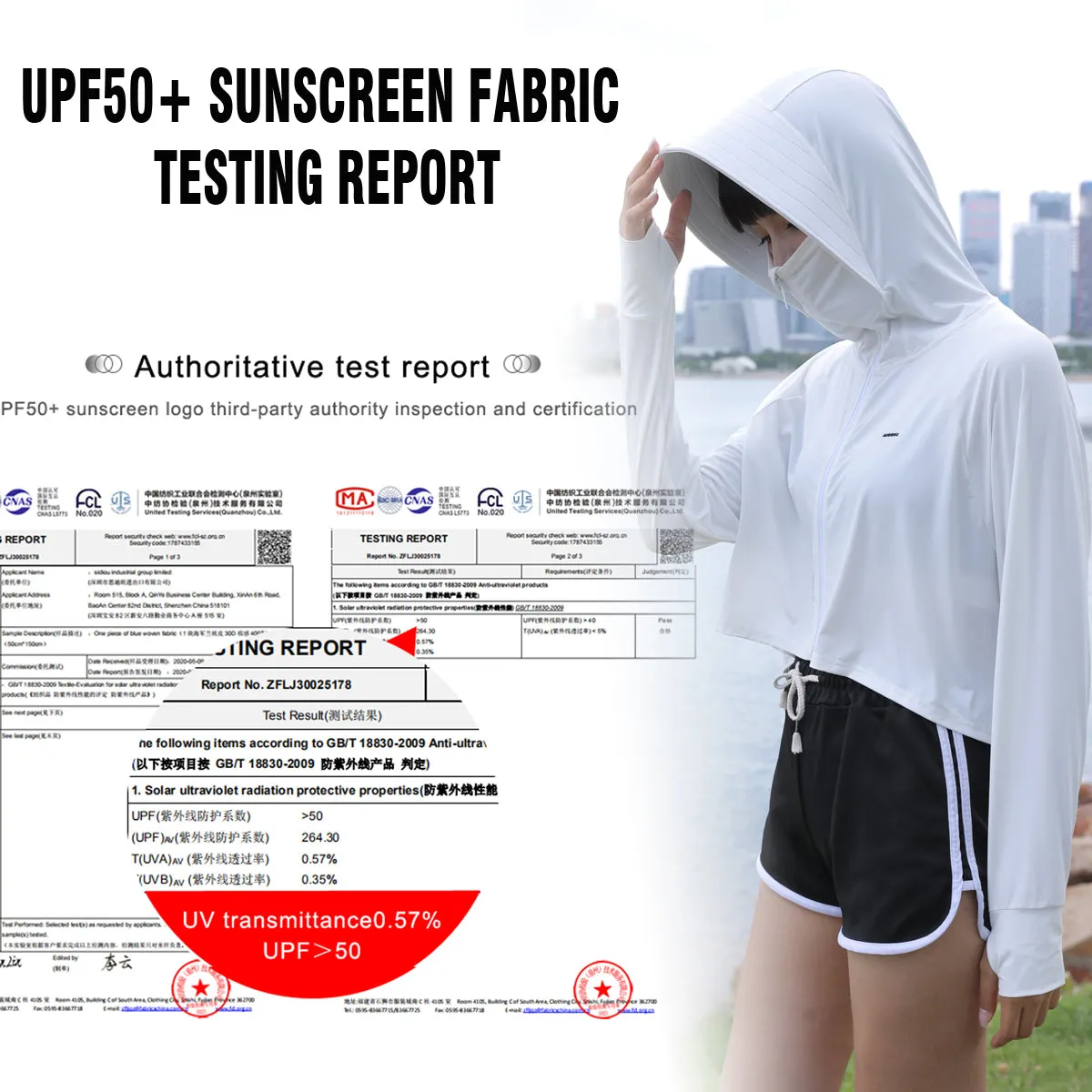 Sidiou Group Anniou YKK Zipper UPF50  Anti UV Jacket Sunscreen Summer Women's Hooded Breathable Quick Dry Bat Sleeve Cloak Sun Protection Clothing