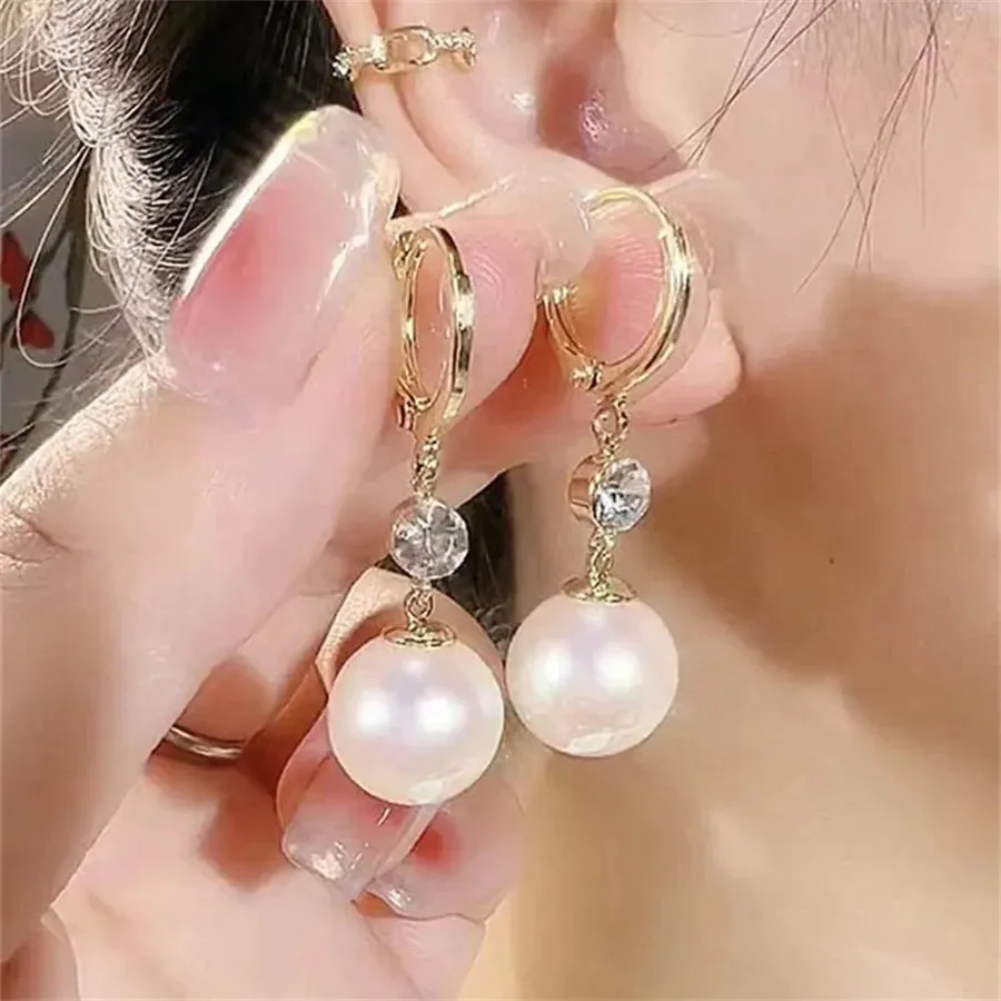 Simple Temperament Pearl Drop Versatile Fashion Wedding Korean Earring