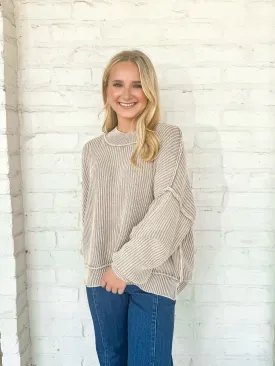 Strut My Way Sweater Light Mocha