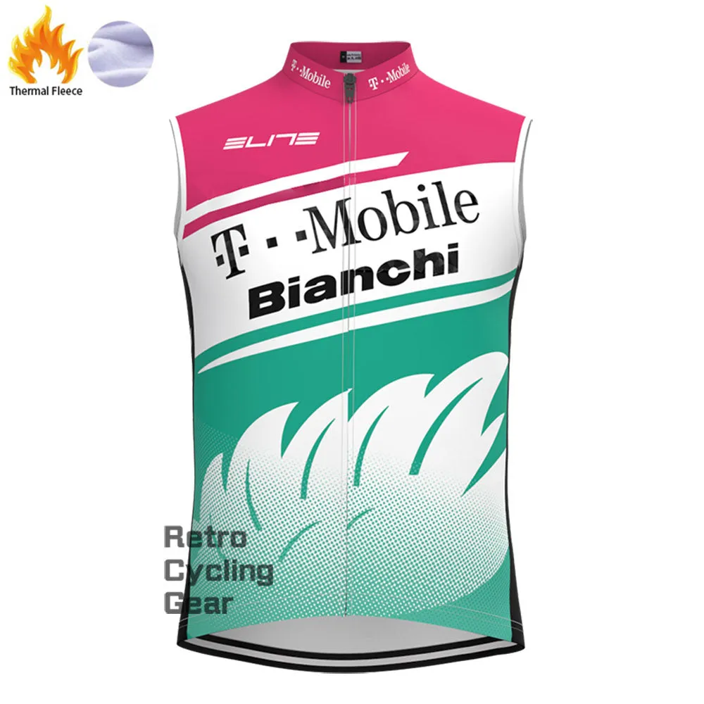 T-Mobile Bianchi Fleece Retro Cycling Vest