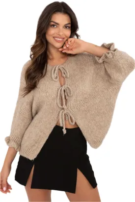 TEEK - 3 Tie Ruffle Wrist Cardigan