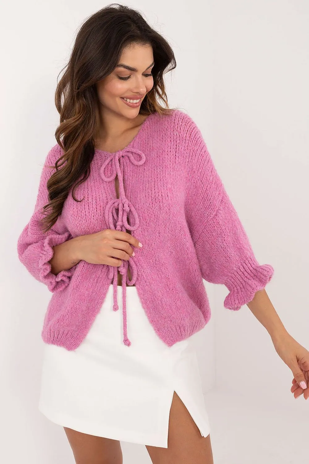 TEEK - 3 Tie Ruffle Wrist Cardigan