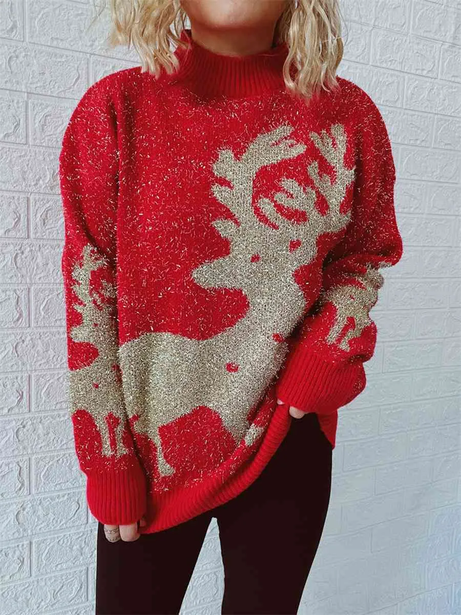 TEEK - Christmas Red Round Neck Sweater