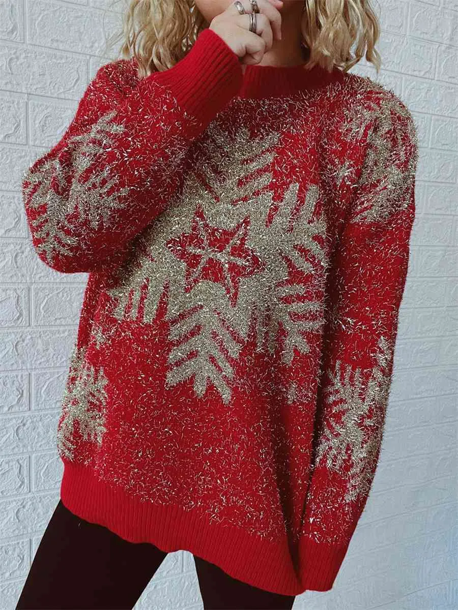 TEEK - Christmas Red Round Neck Sweater