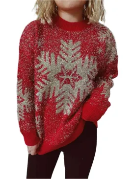 TEEK - Christmas Red Round Neck Sweater