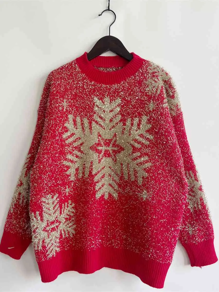 TEEK - Christmas Red Round Neck Sweater