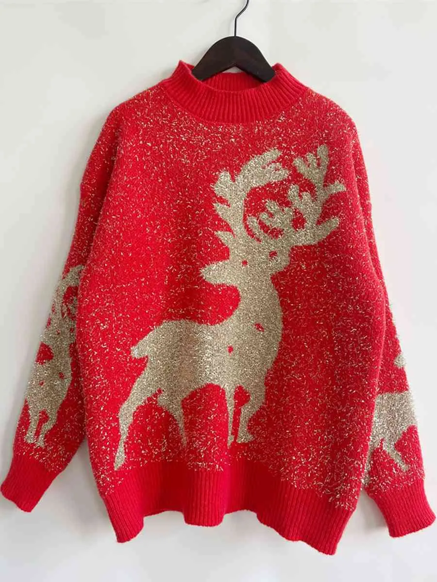 TEEK - Christmas Red Round Neck Sweater