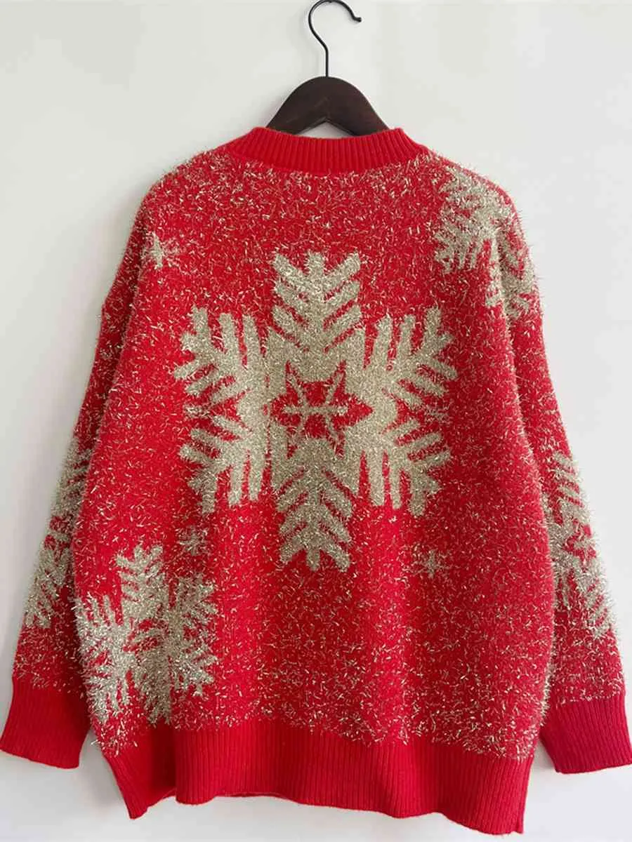 TEEK - Christmas Red Round Neck Sweater