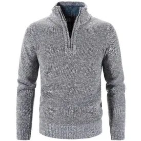 TEEK - Mens Fleece Half Zipper Turtleneck Pullover Sweater