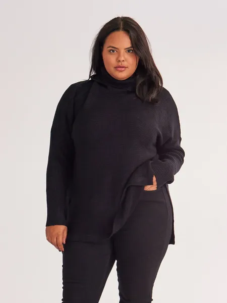 TEEK - Side Split Turtleneck Sweater