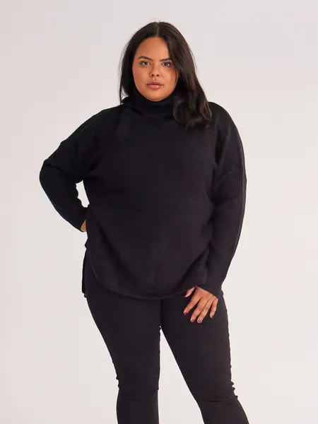 TEEK - Side Split Turtleneck Sweater