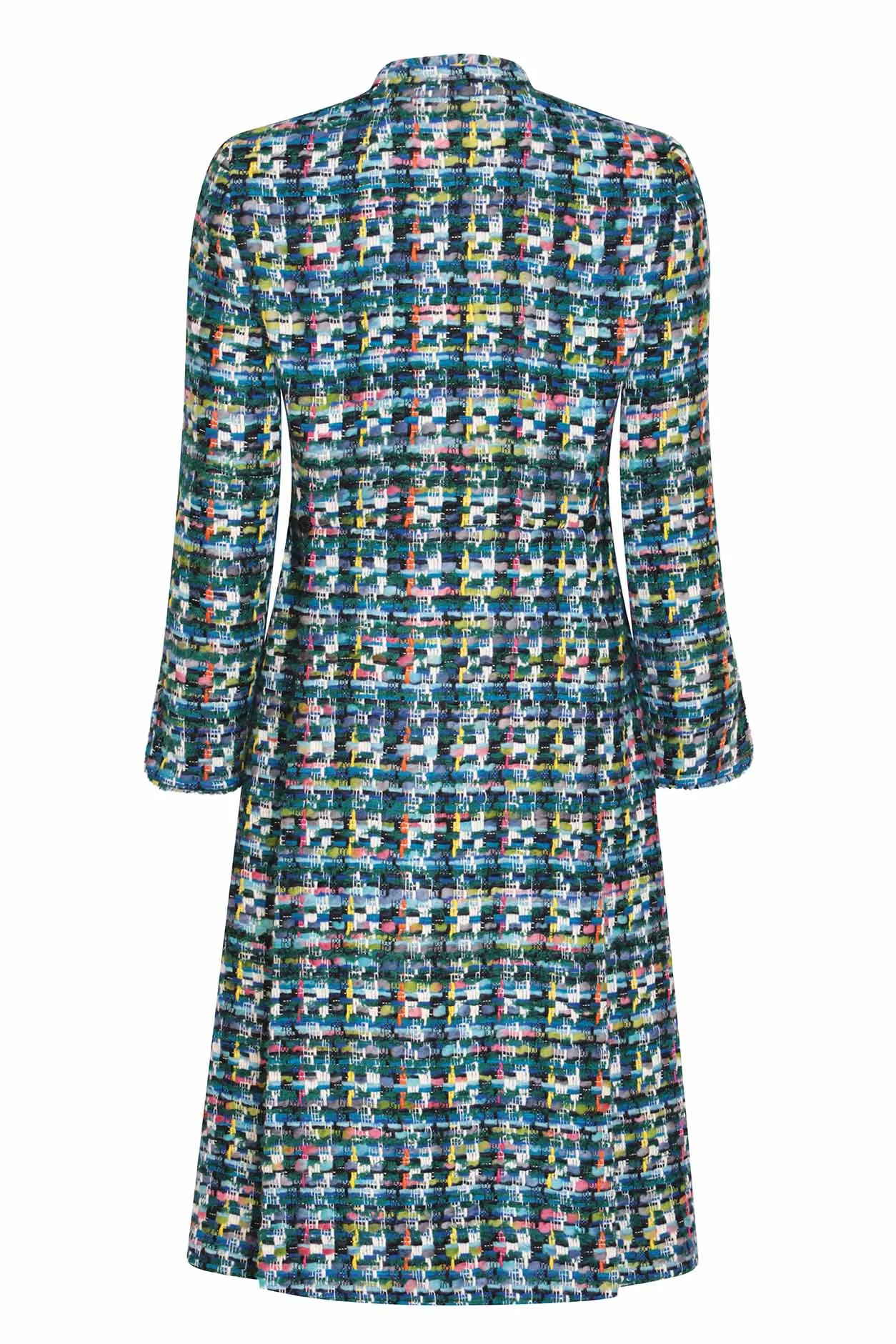 Tweed Dress Coat in Dark Multi Colours - Claire