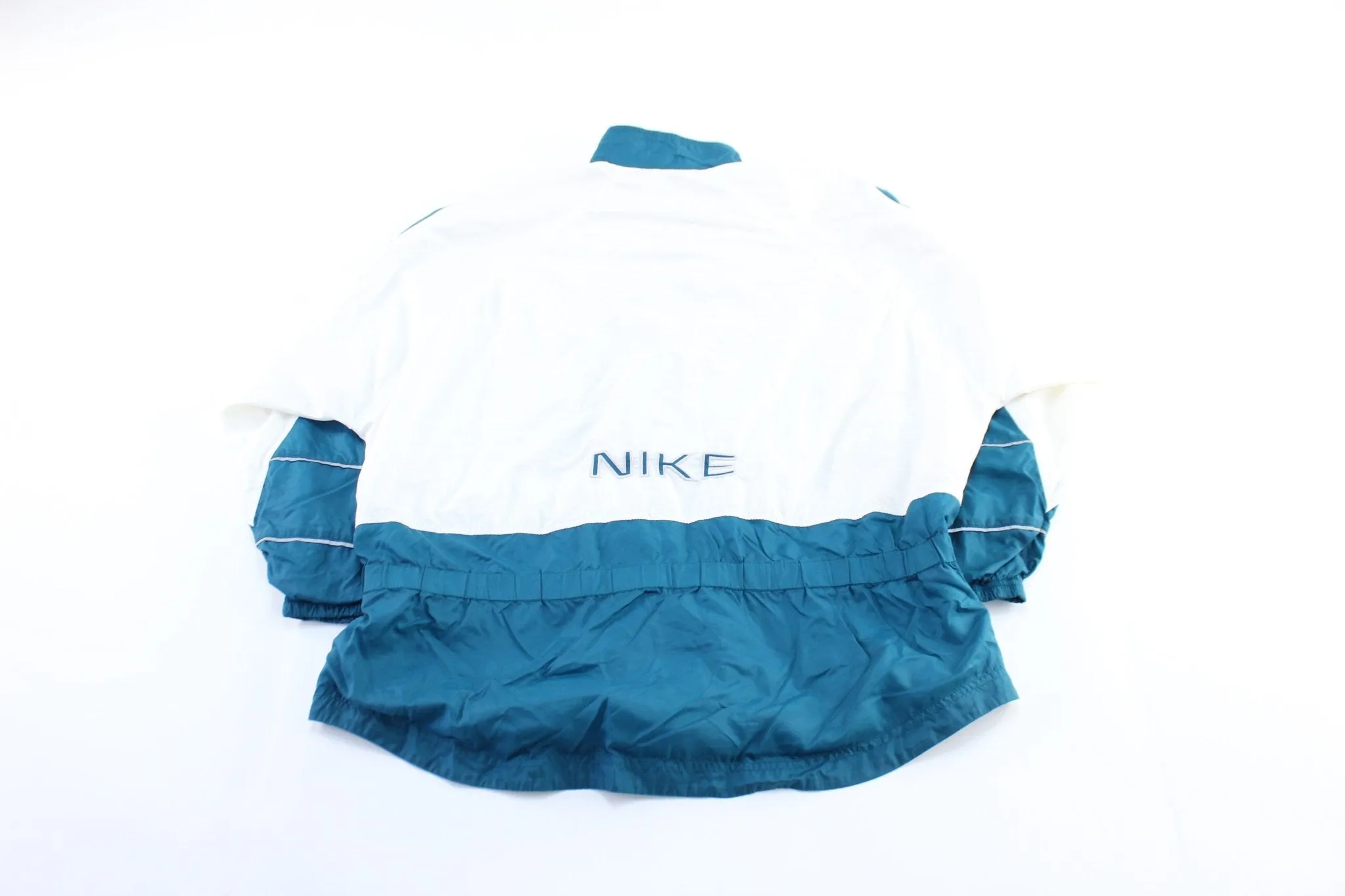 Women's 90's Nike Embroidered Logo Teal & White Zip Up Jacket