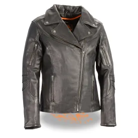 Women's Lightweight Long Length Beltless Vented Biker Jacket