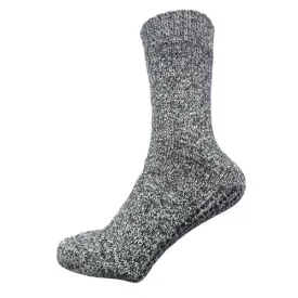 Wool Blend Gripper Socks in Stone