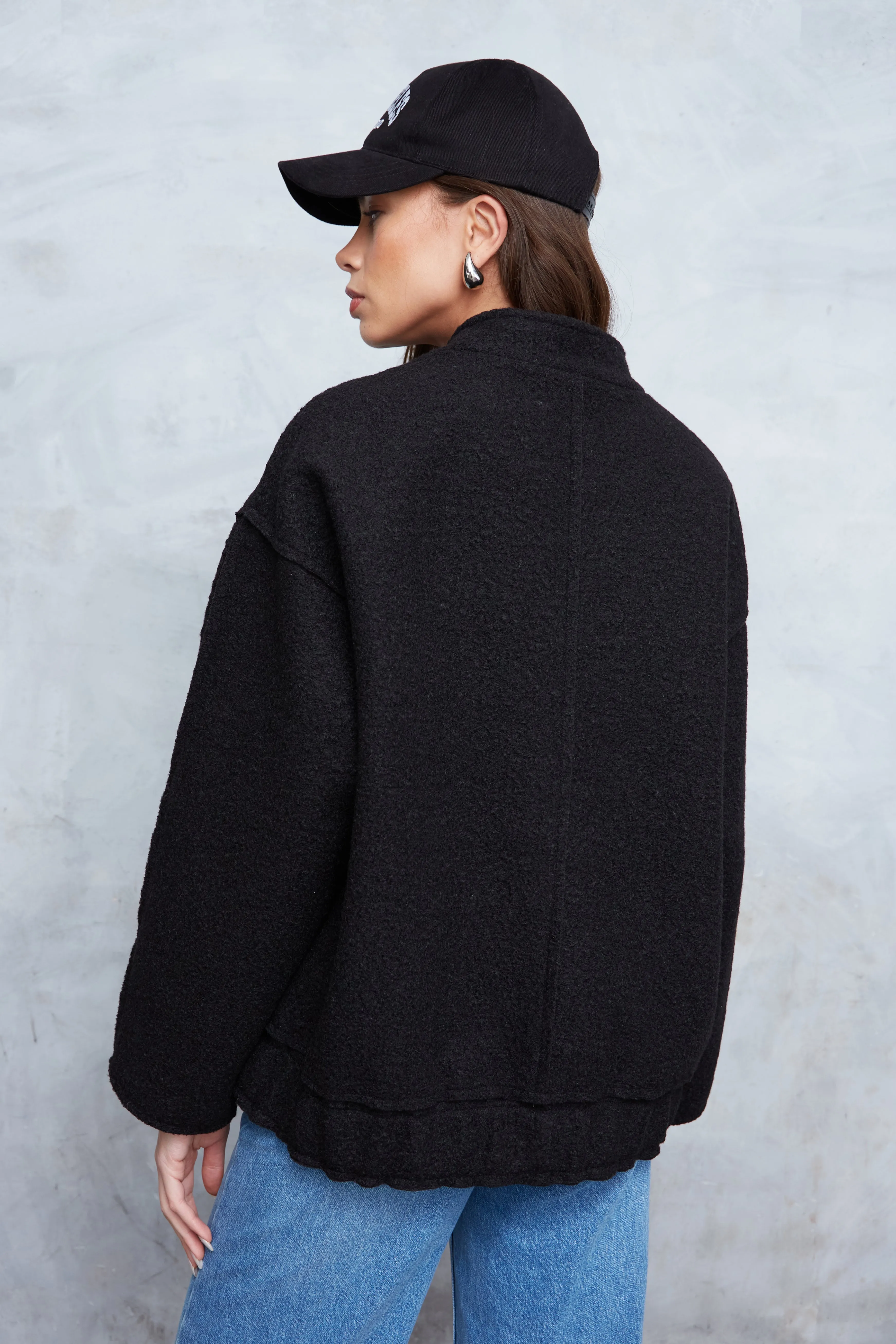 WOOL OVERSIZED BOMBER